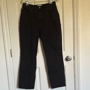 Abercrombie & Fitch Ultra High Rise Distressed 90s Straight Jean  (short length)